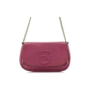 NEW GUCCI soho flap chain link crossbody bag in 00